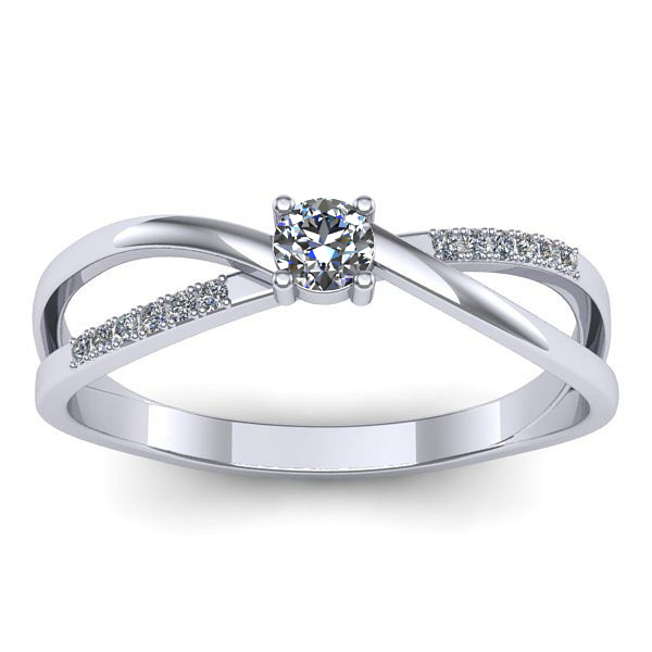 Inel cu safir alb rotund