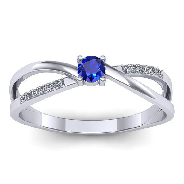 Inel de logodna cu safir rotund