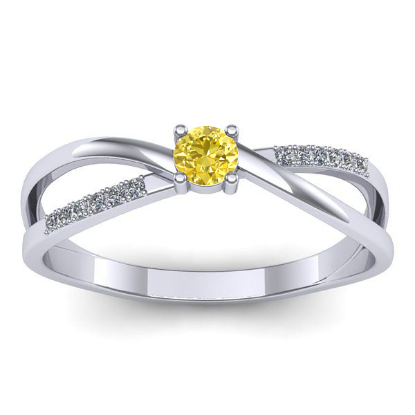 Inel cu safir galben rotund