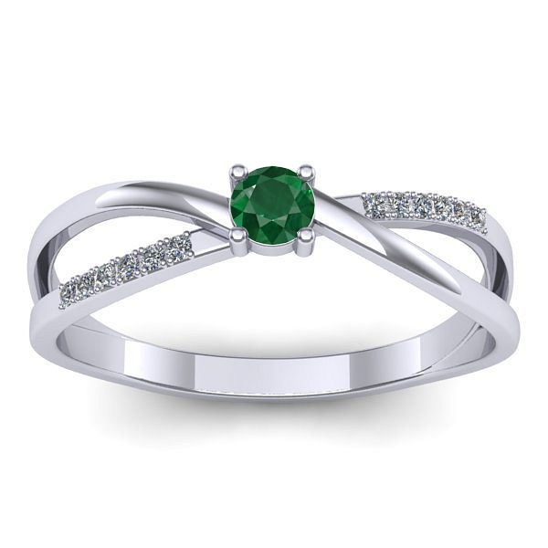 Inel cu smarald rotund