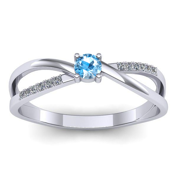 Inel de logodna cu topaz blue rotund