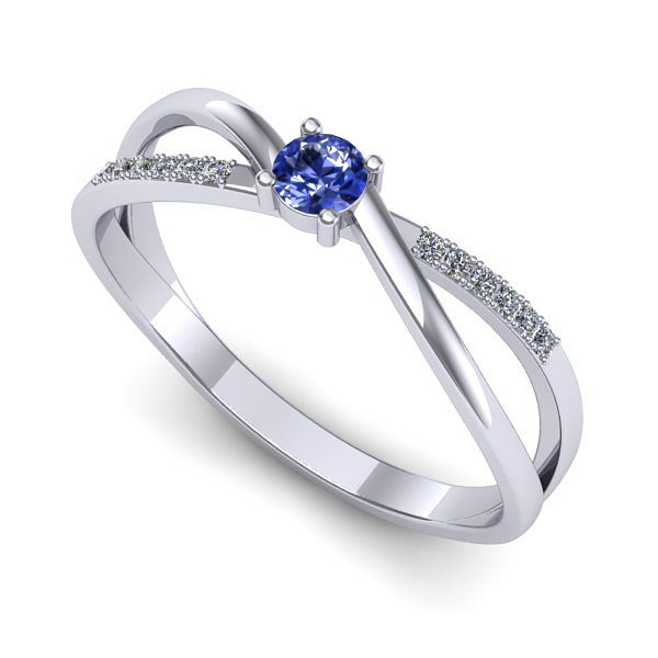 Inel de logodna din aur alb cu tanzanit