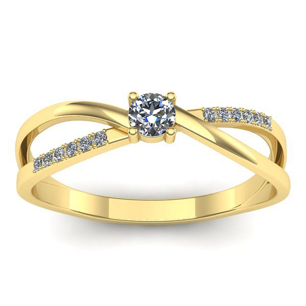 Inel cu diamant rotund