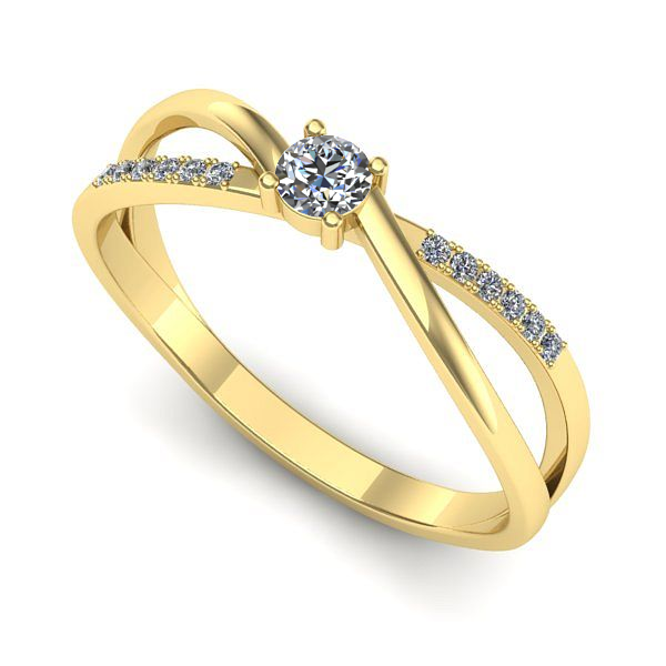 Inel din aur galben cu diamant