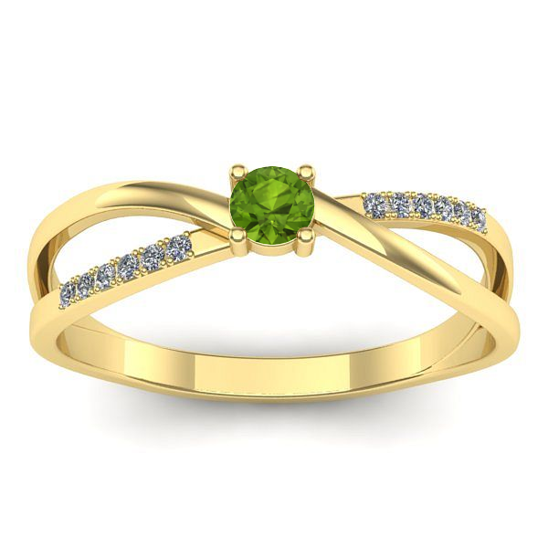 Inel logodna cu peridot rotund