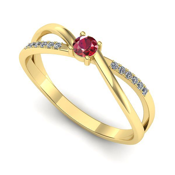Inel din aur galben cu rubin