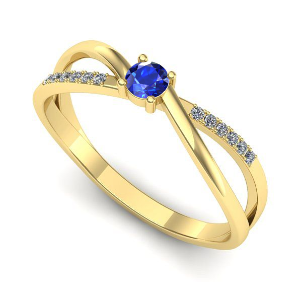 Inel din aur galben cu safir