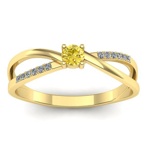 Inel cu safir galben rotund