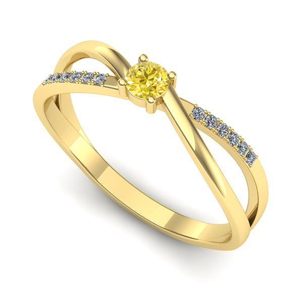 Inel din aur galben cu safir galben