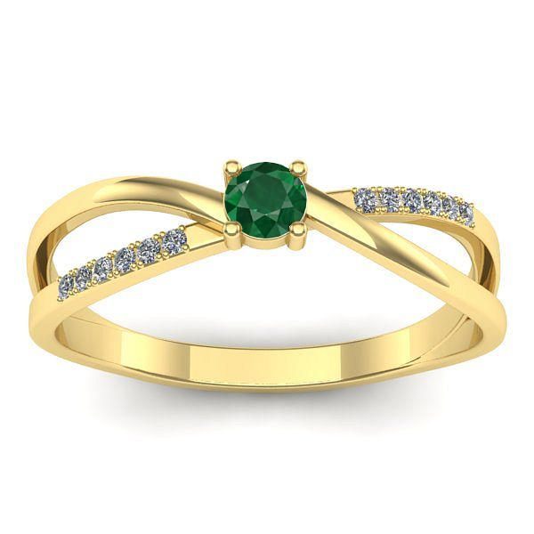 Inel cu smarald rotund