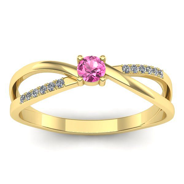 Inel de logodna cu safir roz rotund