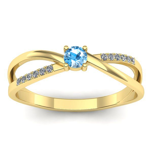 Inel de logodna cu topaz blue rotund