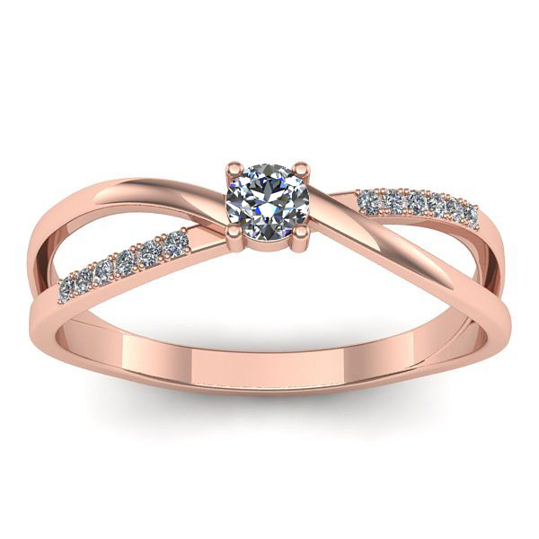 Inel cu diamant rotund