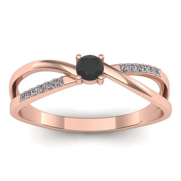 Inel logodna cu diamant negru rotund