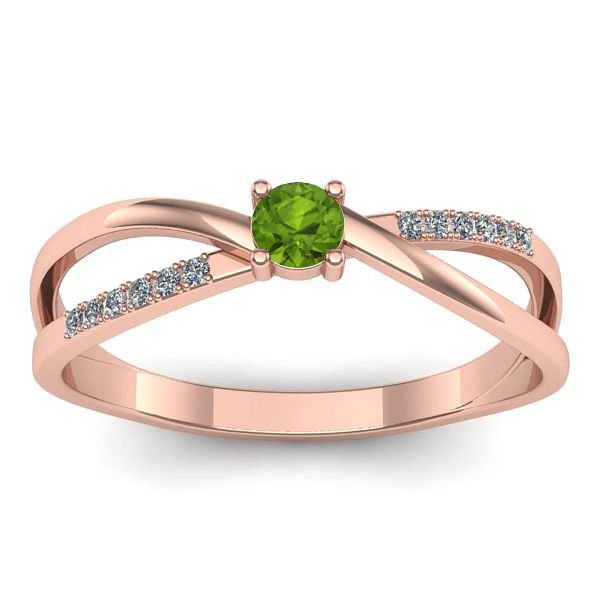 Inel cu peridot rotund