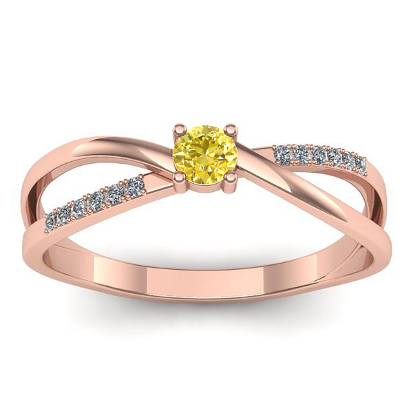 Inel cu safir galben rotund