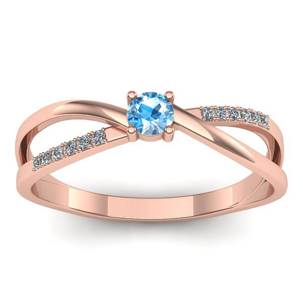 Inel de logodna cu topaz blue rotund