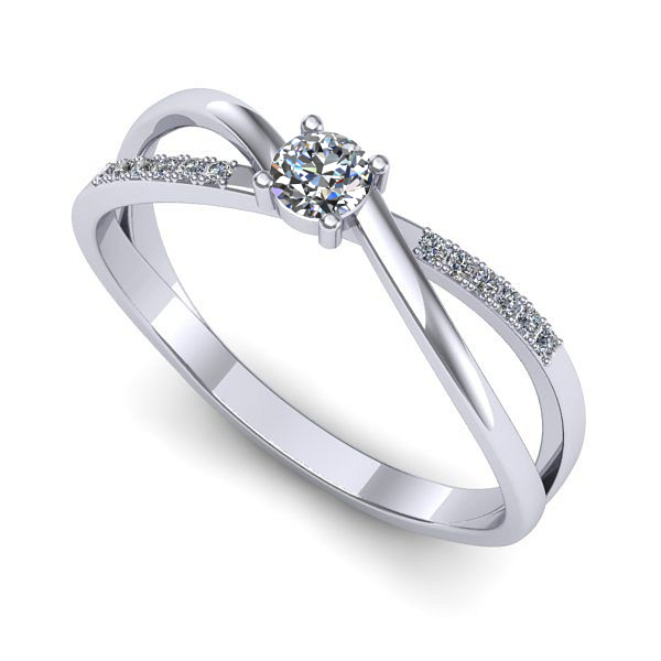 Inel logodna din aur alb cu diamant