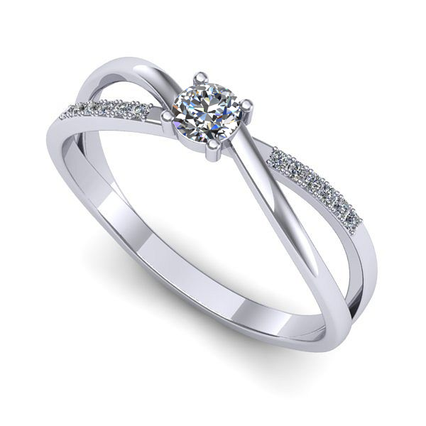 Inel logodna din aur alb cu diamant