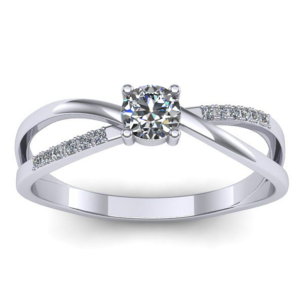 Inel cu diamant rotund