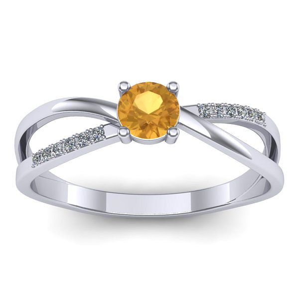 Inel de logodna cu citrin rotund