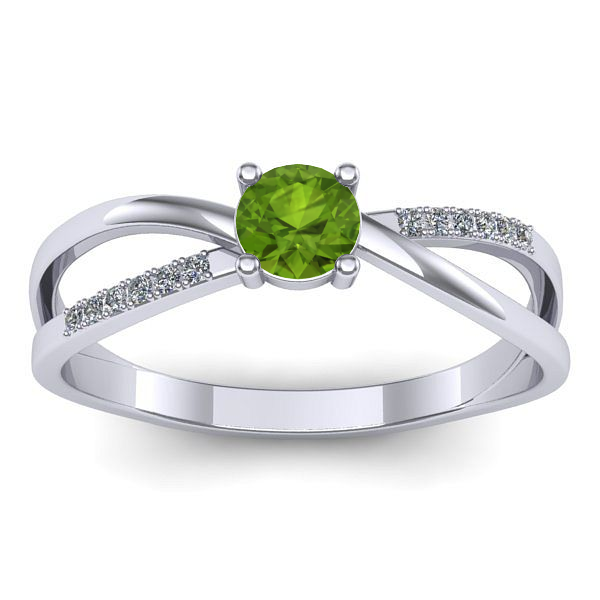 Inel cu peridot rotund