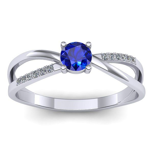 Inel de logodna cu safir rotund