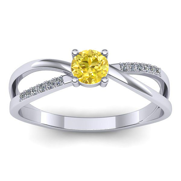 Inel de logodna cu safir galben rotund