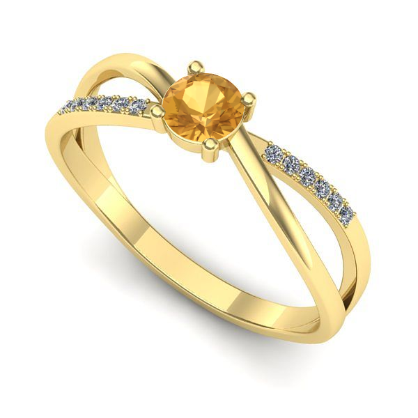 Inel din aur galben cu citrin