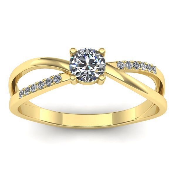 Inel logodna cu diamant rotund