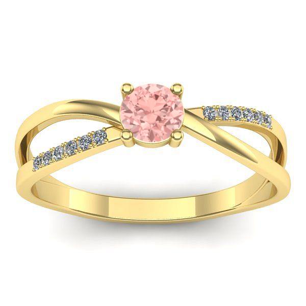 Inel logodna cu diamant de laborator roz rotund