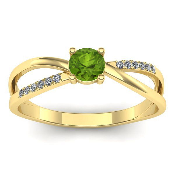 Inel cu peridot rotund