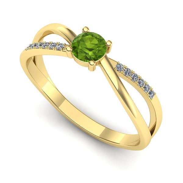 Inel de logodna din aur galben cu peridot