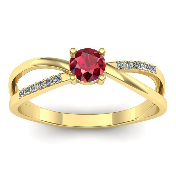 Inel cu rubin rotund