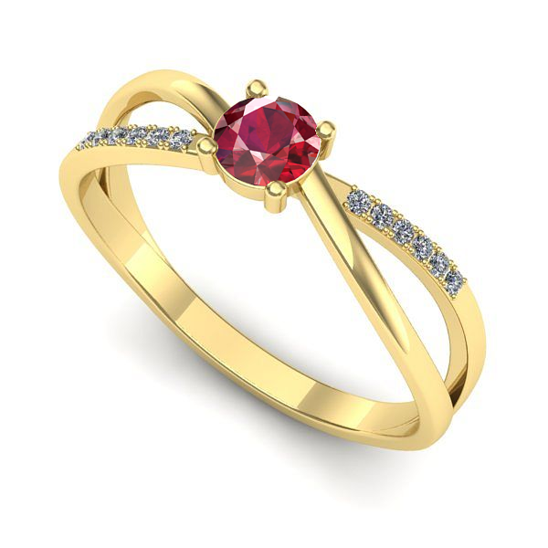 Inel din aur galben cu rubin