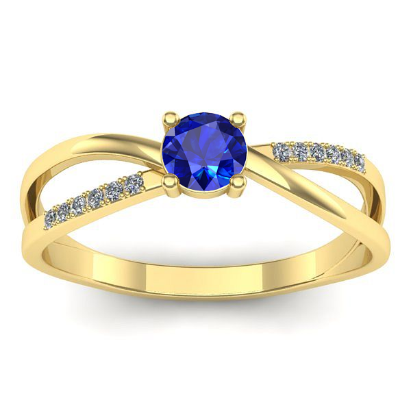 Inel logodna cu safir rotund