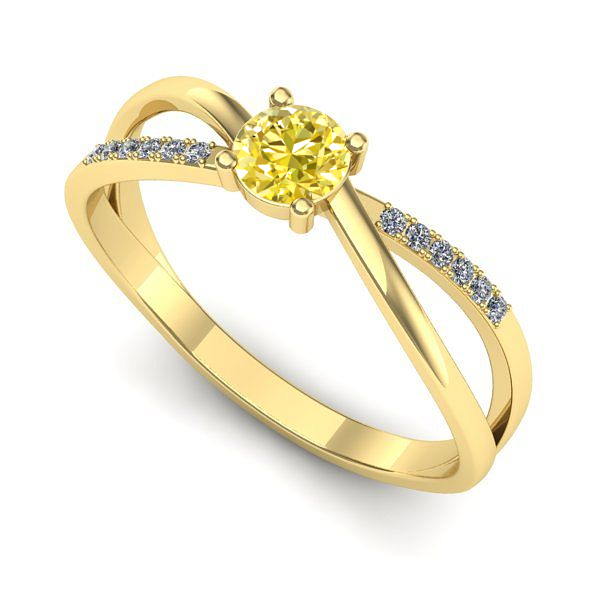 Inel din aur galben cu safir galben