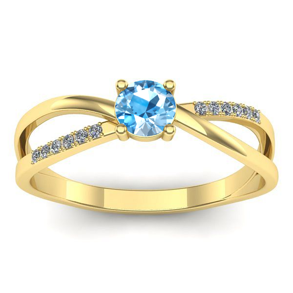 Inel cu topaz blue rotund