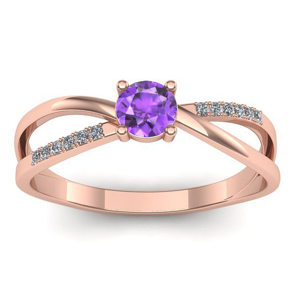 Inel cu ametist rotund