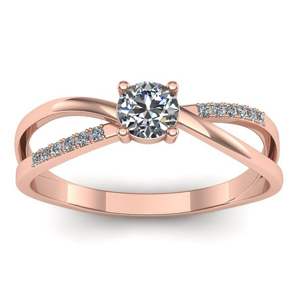 Inel cu diamant rotund