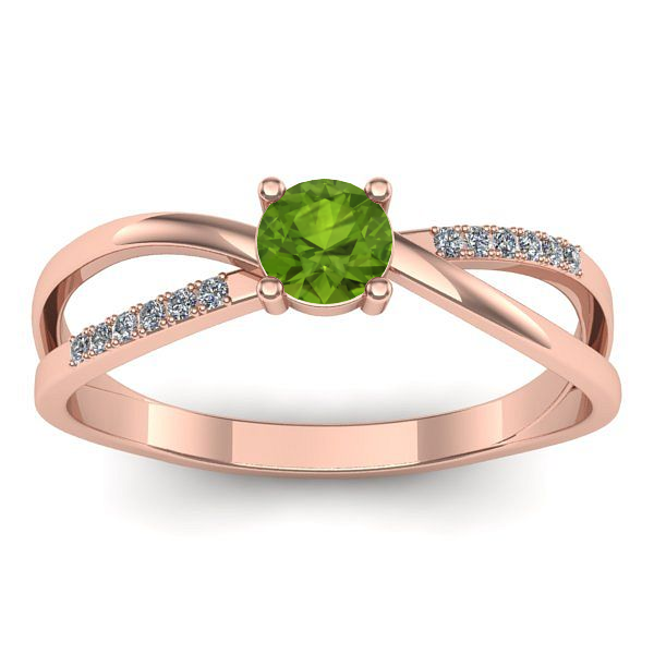 Inel cu peridot rotund