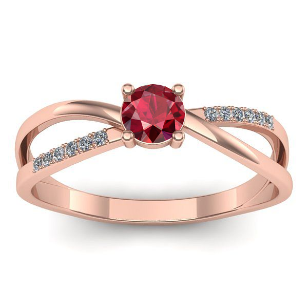 Inel logodna cu rubin rotund
