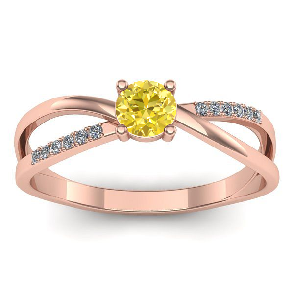 Inel cu safir galben rotund