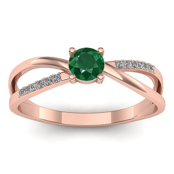 Inel cu smarald rotund