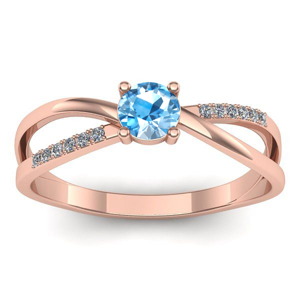 Inel logodna cu topaz blue rotund