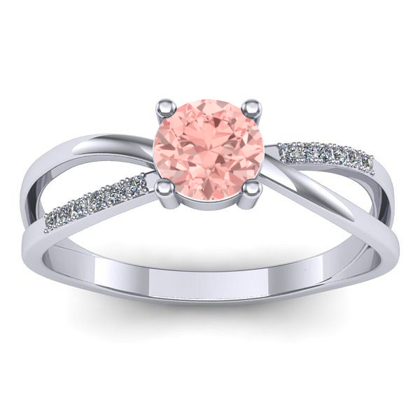 Inel logodna cu diamant de laborator roz rotund