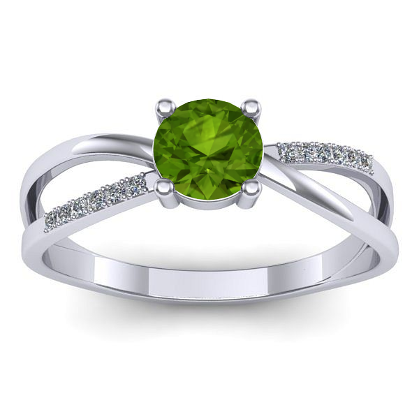 Inel logodna cu peridot rotund