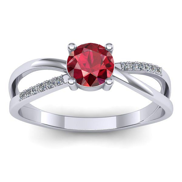 Inel de logodna cu rubin rotund