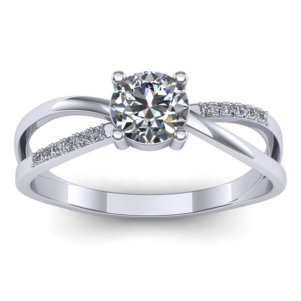 Inel logodna cu safir alb rotund