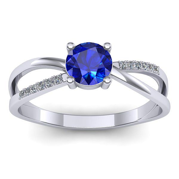 Inel de logodna cu safir rotund